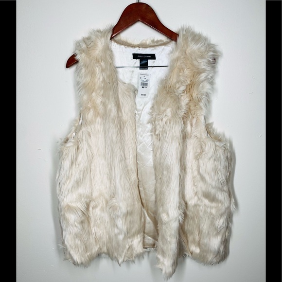 Ashley Stewart Champagne Faux Fur Vest 